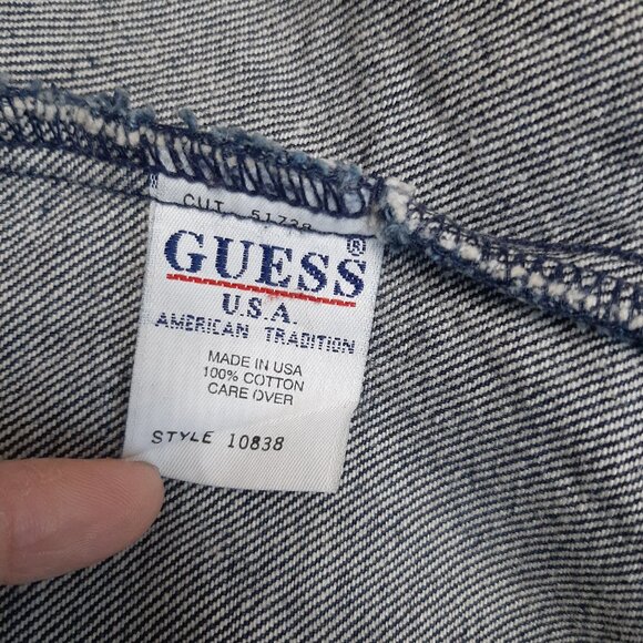 Vintage Guess Women's Blue Denim Jacket Made in USA Size: S - Picture 6 of 9